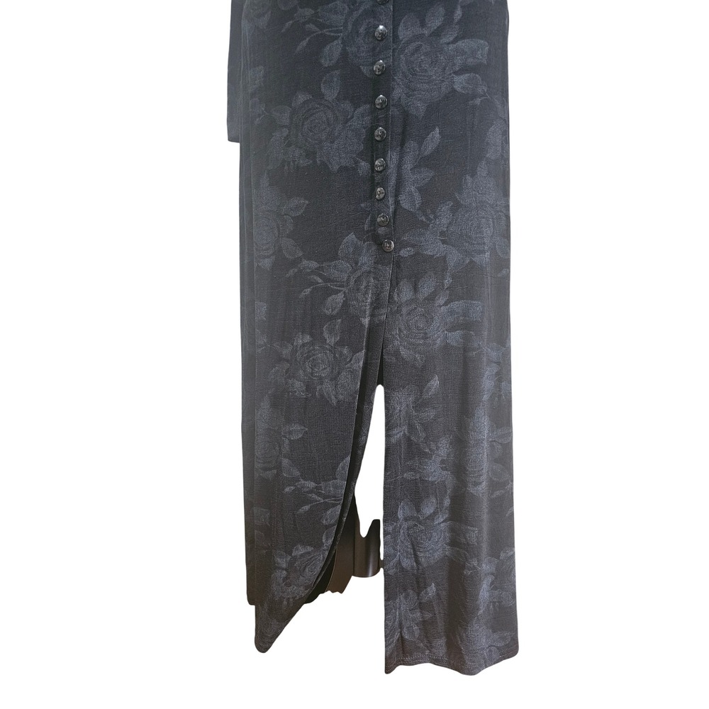 Es.Se 2 Piece Maxi Skirt Set Size M/L Black Floral Rose Esse 90s Y2K Goth Witchy - Picture 9 of 16